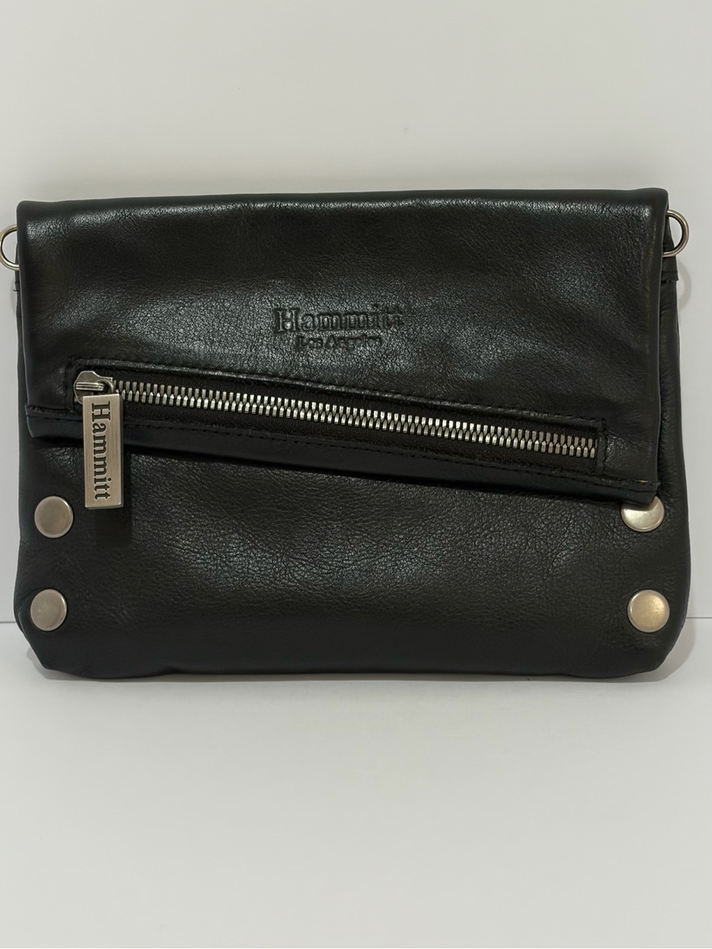 Hammitt VIP Small OG In Black Leather With Brushed Silver Hardware